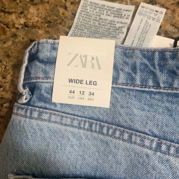 Zara Light Blue Flare & Wide Leg Jeans - Picture 5 of 7